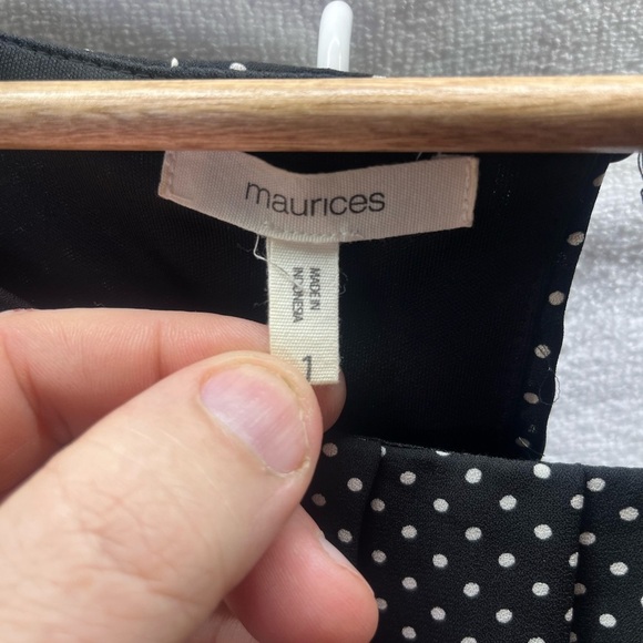 Maurices polka Dot Dress Womens 1 Plus Size Stretch Cute Flowy Summer 1885 - Picture 3 of 8